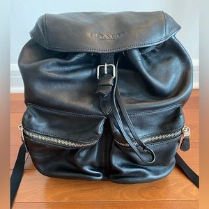 Black Leather Coach Backpack